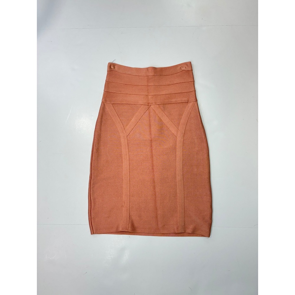 Bebe Womens Peach‎ Bandage Bodycon Mini Skirt High Waist Size Small S/P